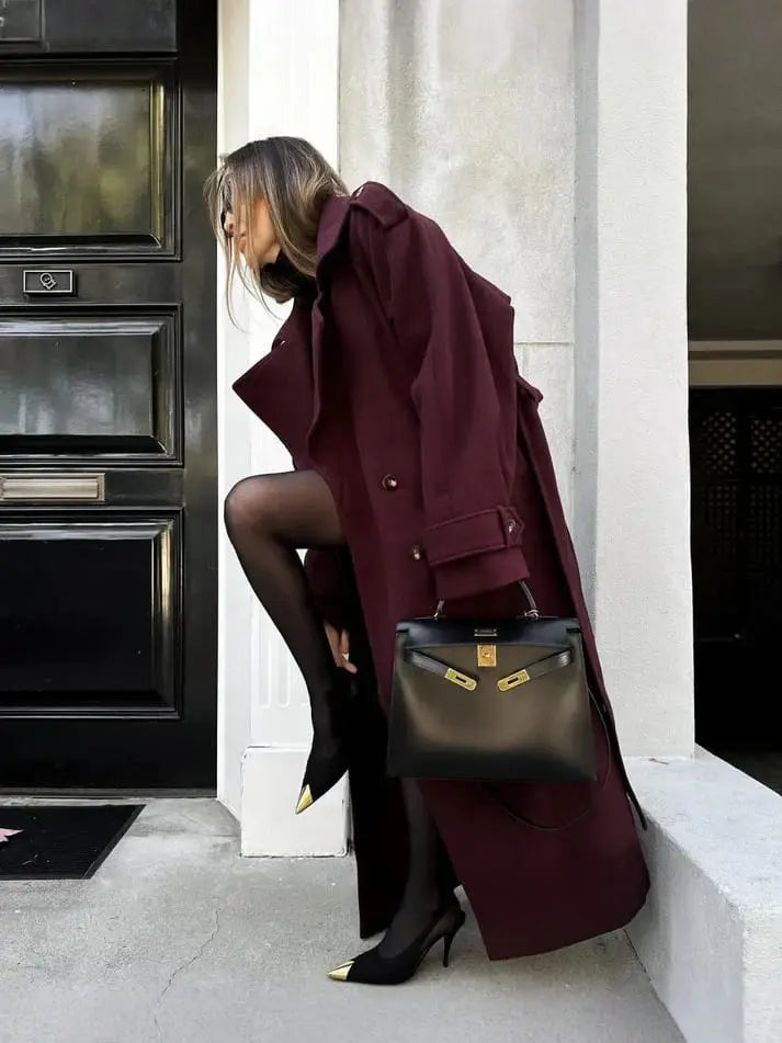 DOTTY | Classic Bordeaux Trench Coat