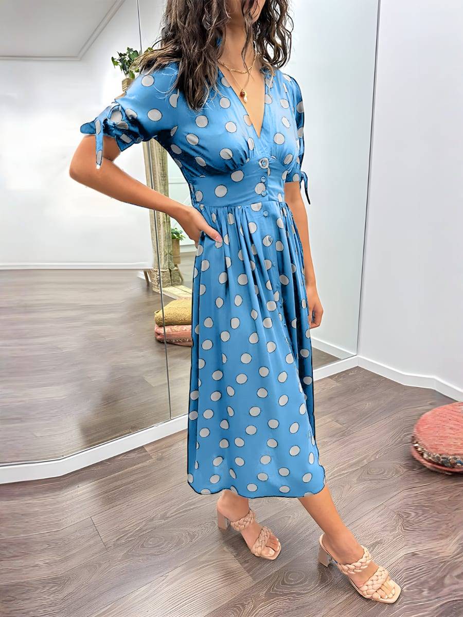 NORIA | Stylish Polka Dot Dress – Classic, Feminine, and Charming