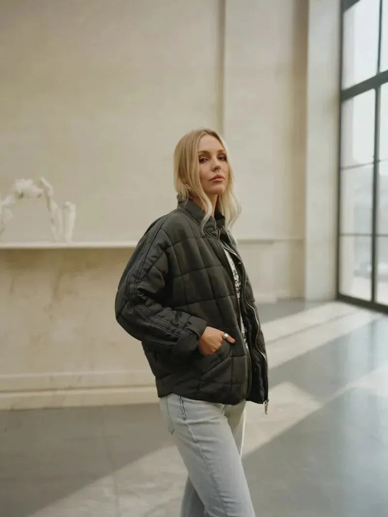 CAPUCINE | High-Collar Short Puffer Jacket