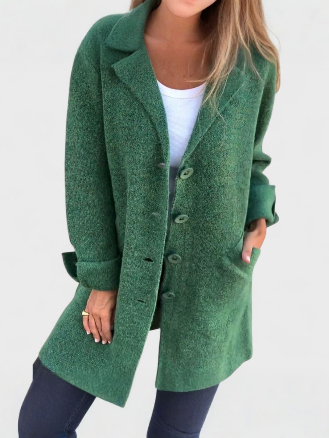 Casual Long Coat with Lapels