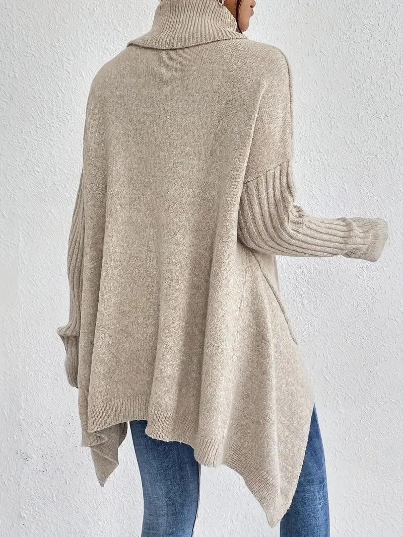 MANON | Soft Knit Asymmetrical High-Collar Sweater