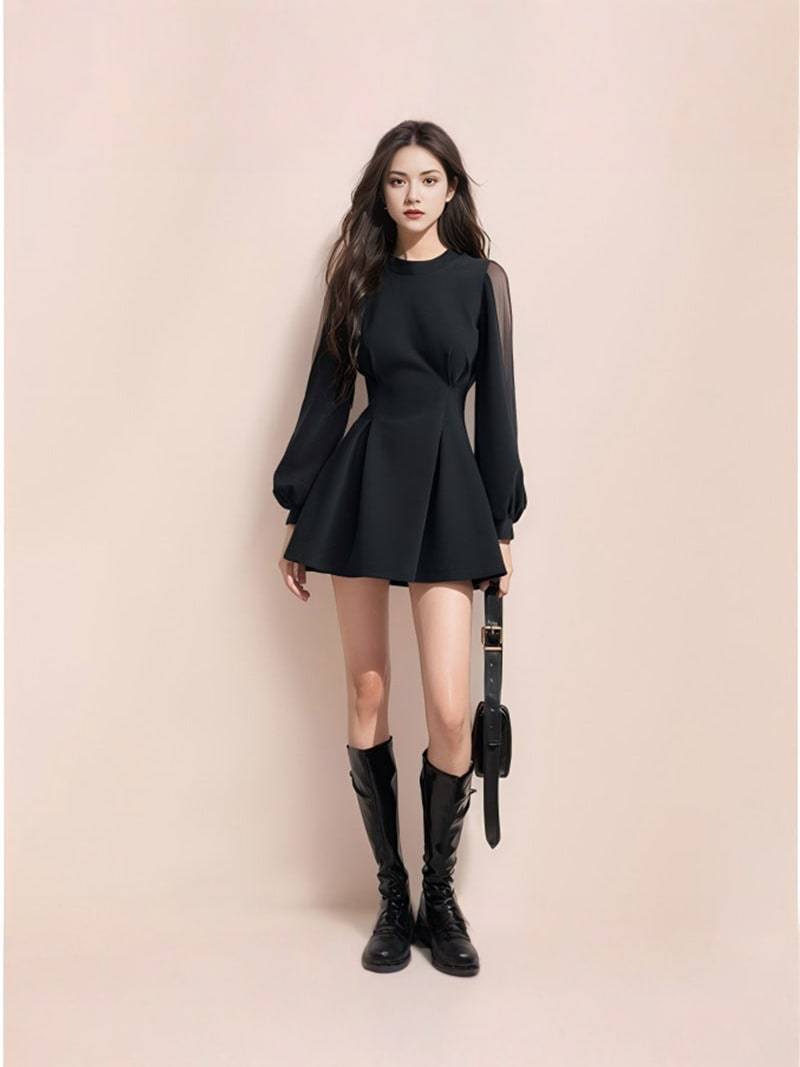 NIEN | Robe noire courte – Style sans effort pour l’automne
