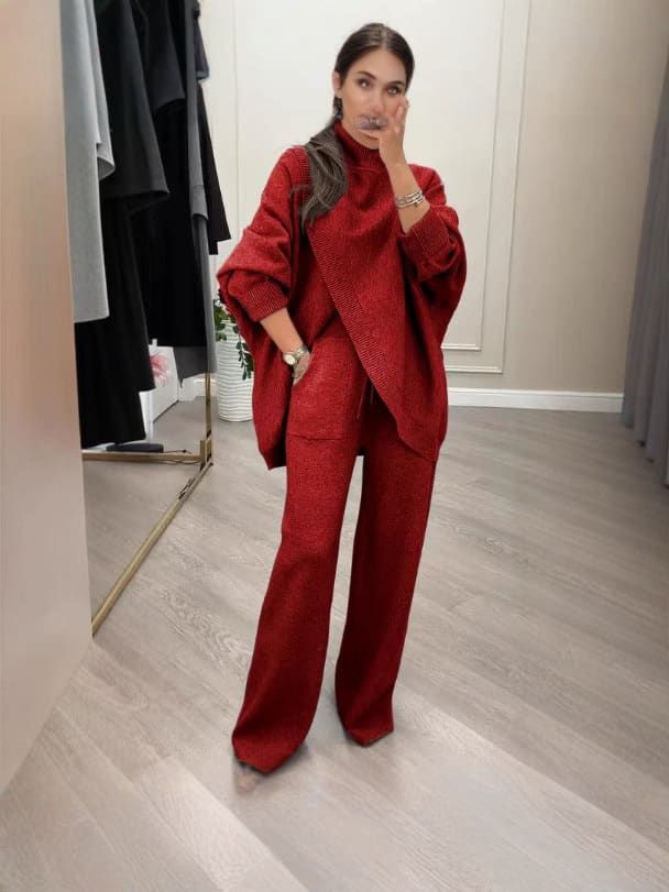 Oversized Two-Piece Sweater and Pants Set