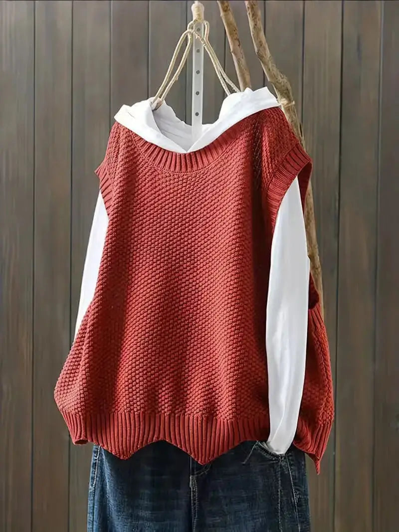 Women's Sleeveless Crew Neck Sweater