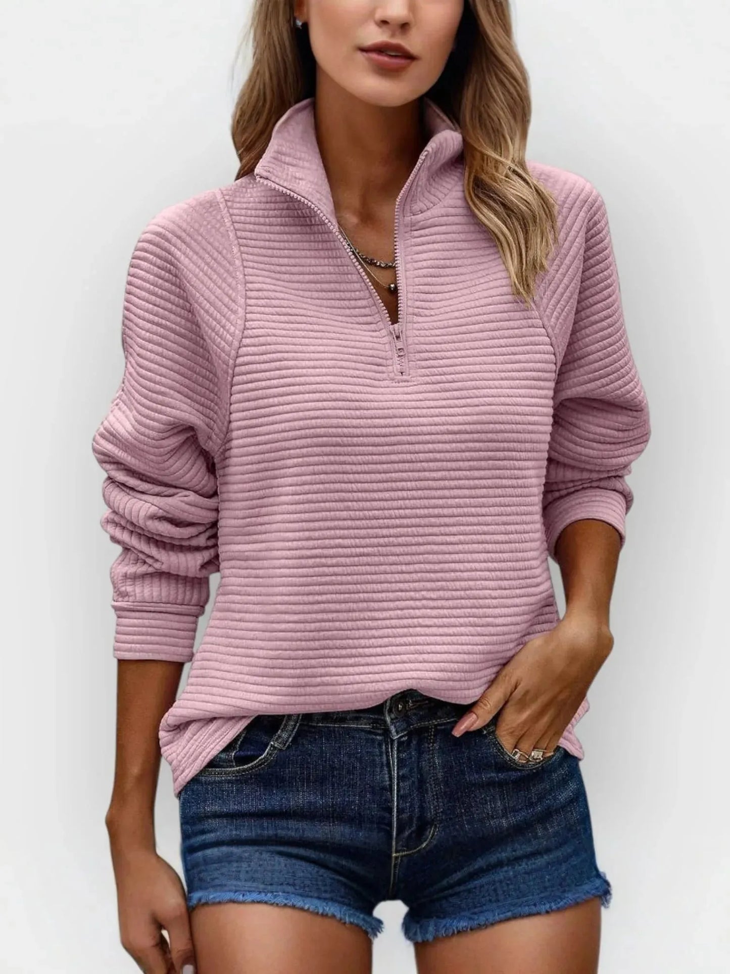 MIRÉA | Half-Zip Sweater" can be rewritten as:
"MIRÉA | Stylish Half-Zip Sweater