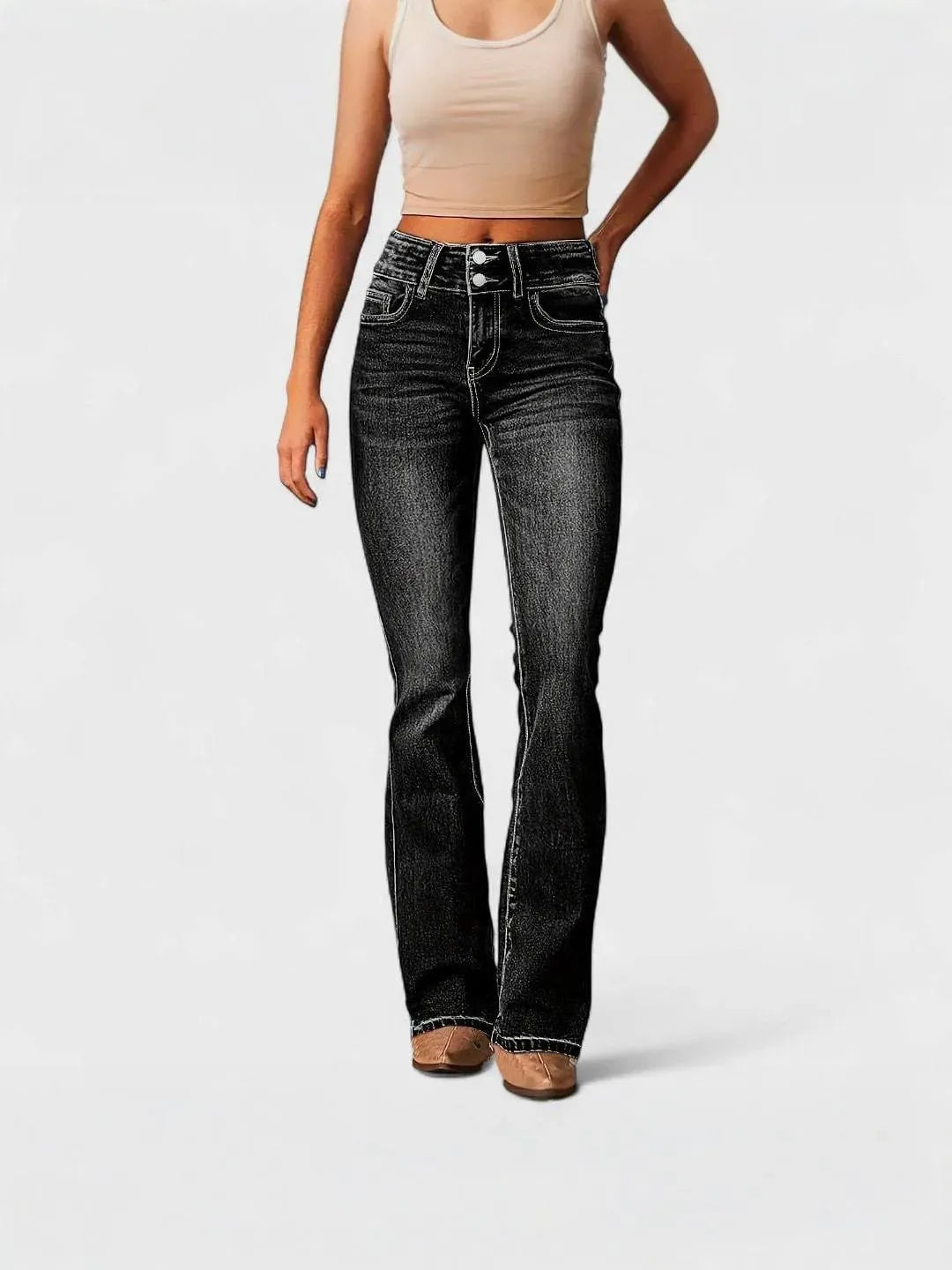 High-Waisted Flare Jeans