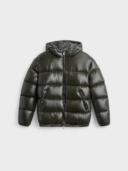 STEP | Sleek Short Shiny Down Jacket