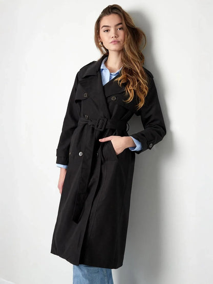 Long Sanded Cotton Trench Coat