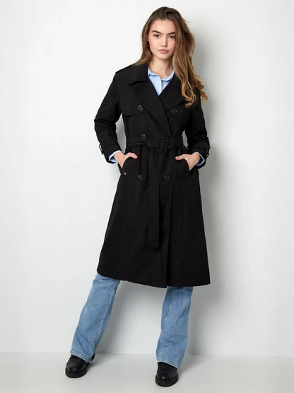 Long Sanded Cotton Trench Coat