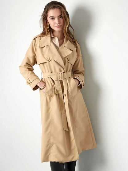 Long Sanded Cotton Trench Coat