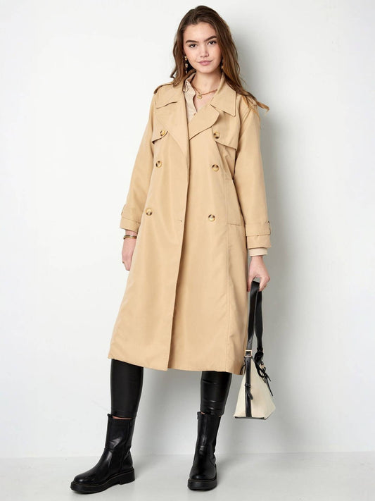 MAUD | Long Sanded Cotton Trench Coat