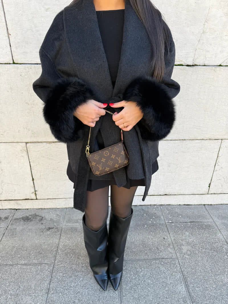 Chic Coat with Faux Fur Accents