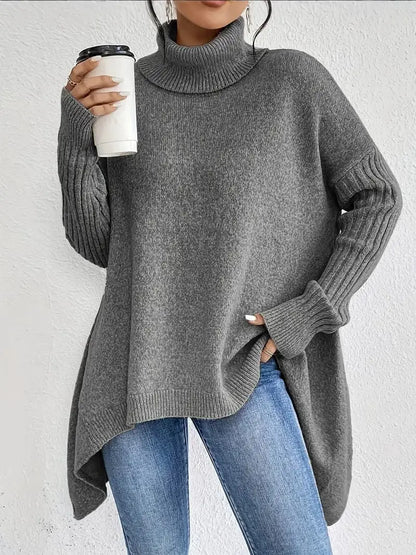 MANON | Soft Knit Asymmetrical High-Collar Sweater