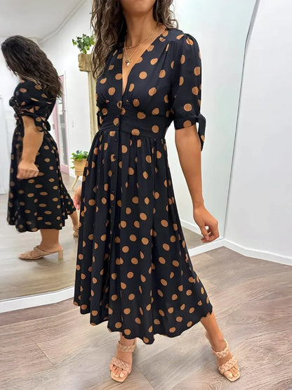 Stylish Polka Dot Dress – Classic, Feminine, and Charming