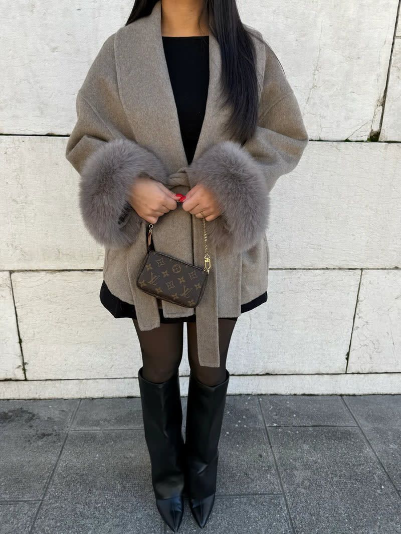 Chic Coat with Faux Fur Accents