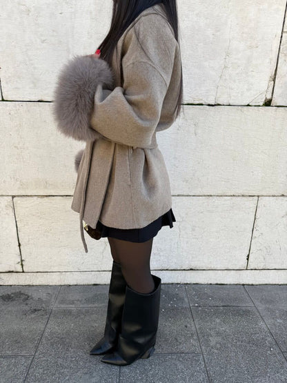 Chic Coat with Faux Fur Accents