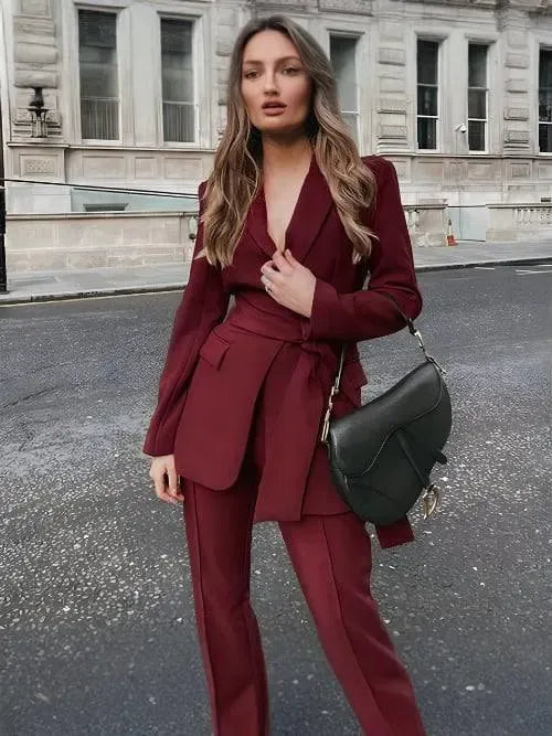 Chic Polyester Pantsuit