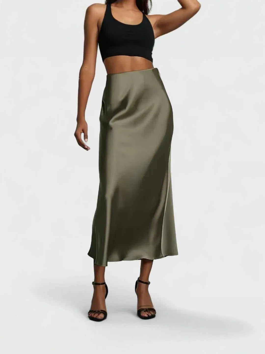 Midi Satin Skirt
