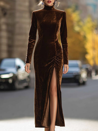 Elegant Velvet Maxi Dress