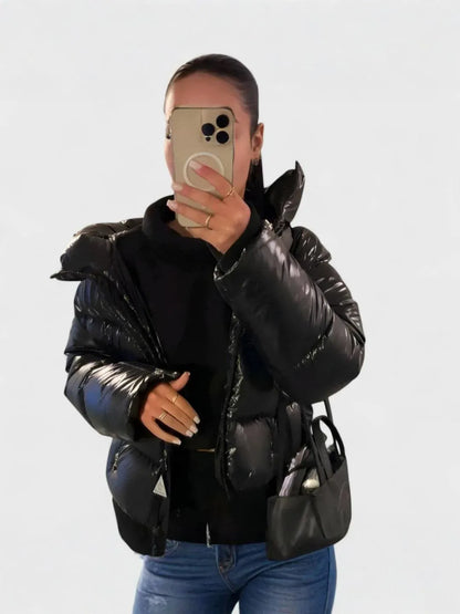 STEP | Sleek Short Shiny Down Jacket