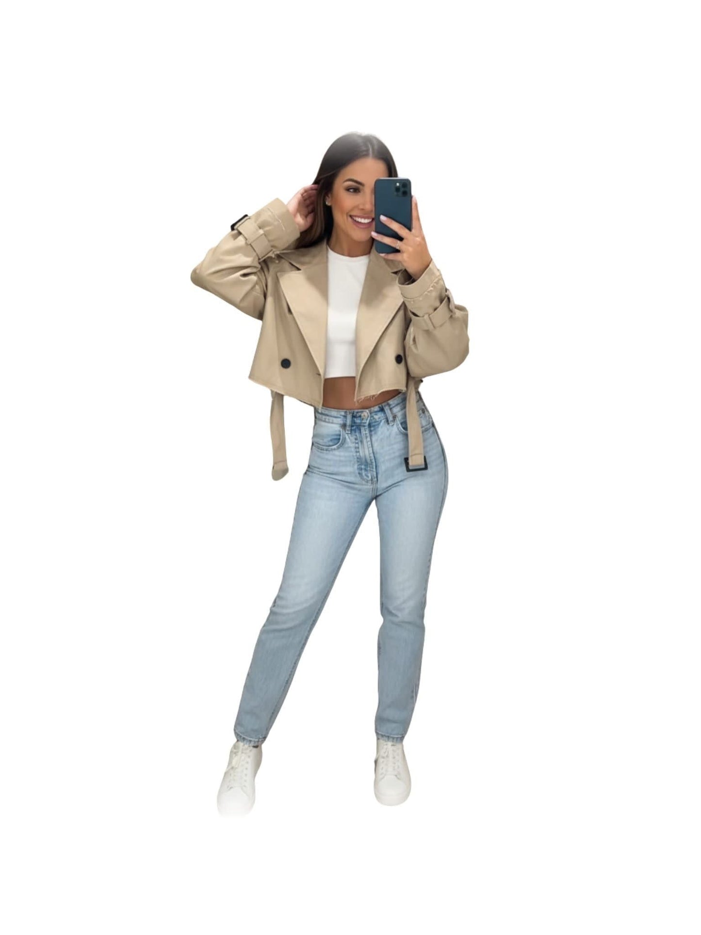 SÉRAPHINE | Chic Cropped Trench Coat