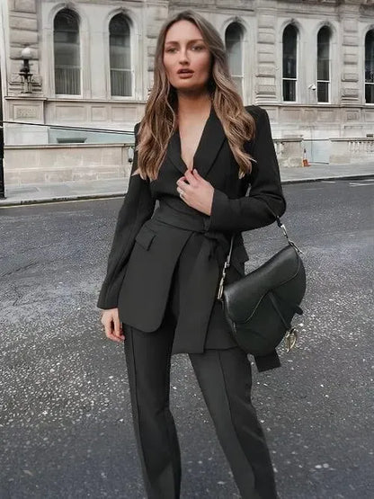 Chic Polyester Pantsuit