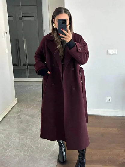 Classic Bordeaux Trench Coat