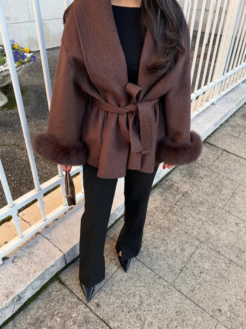 Chic Coat with Faux Fur Accents