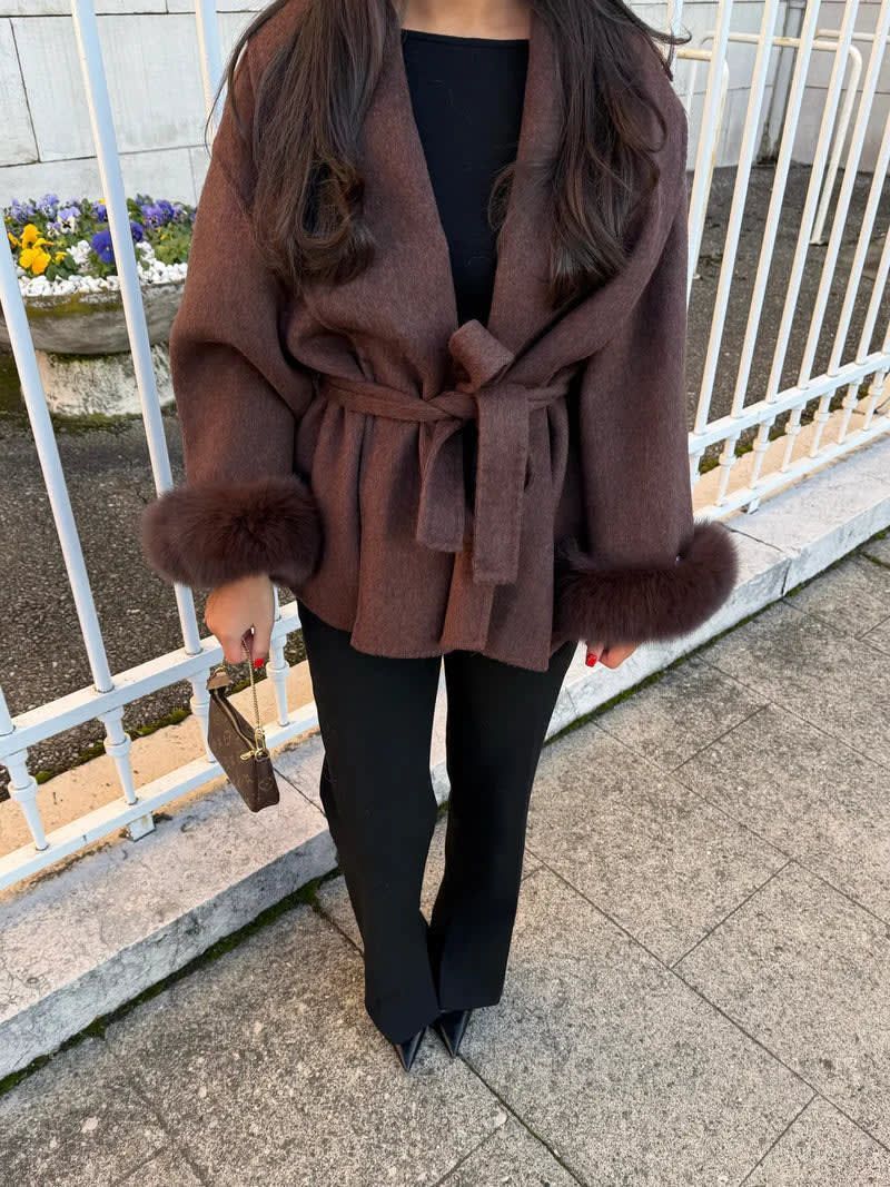 Chic Coat with Faux Fur Accents