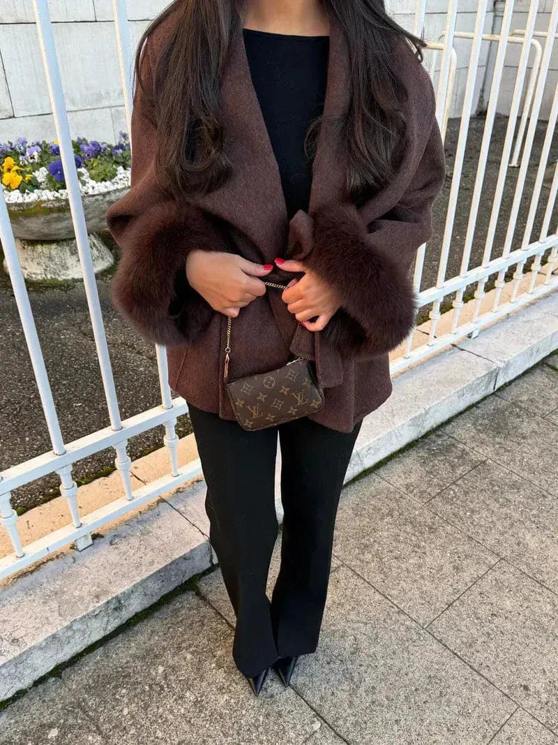 Chic Coat with Faux Fur Accents