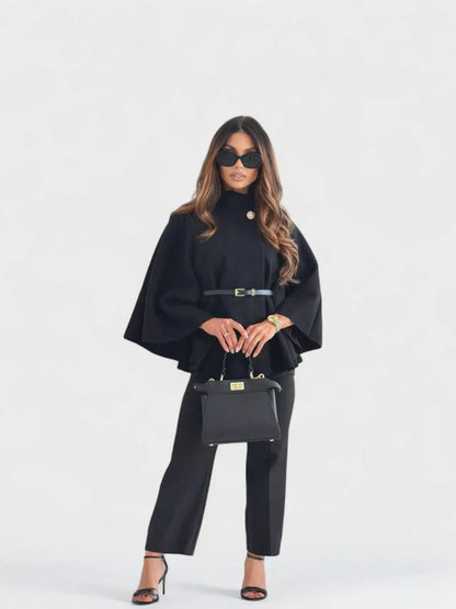 Stylish Butterfly Sleeve Jacket with Belt