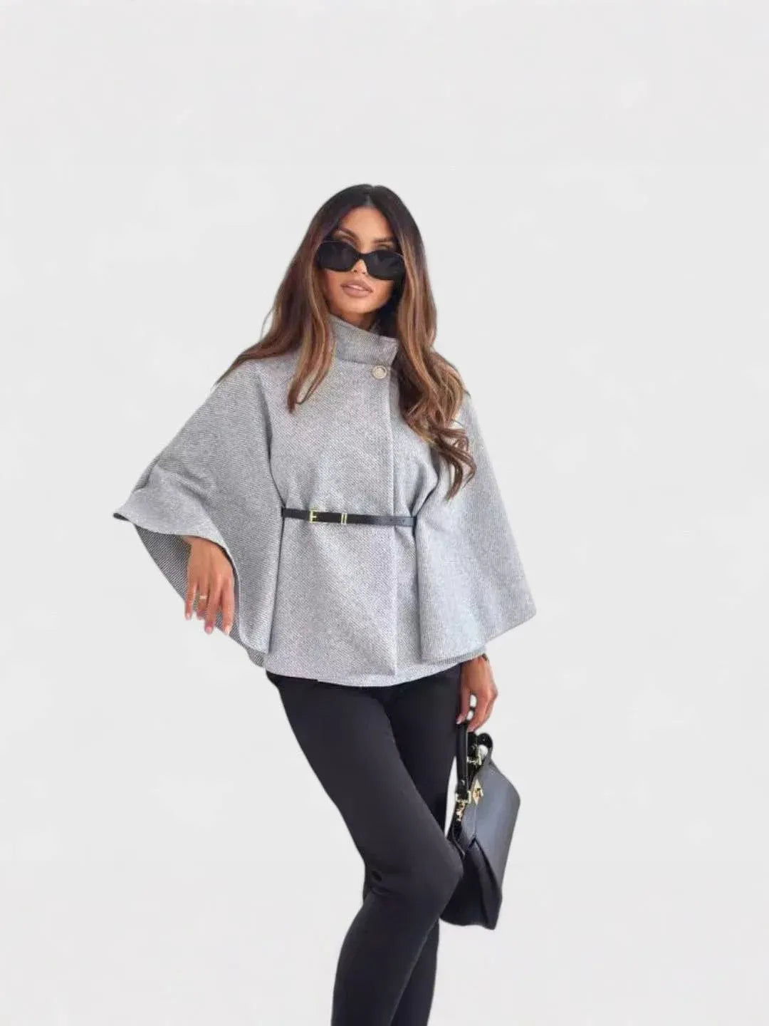 Stylish Butterfly Sleeve Jacket with Belt