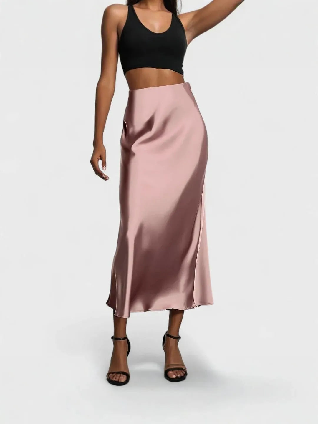 Midi Satin Skirt