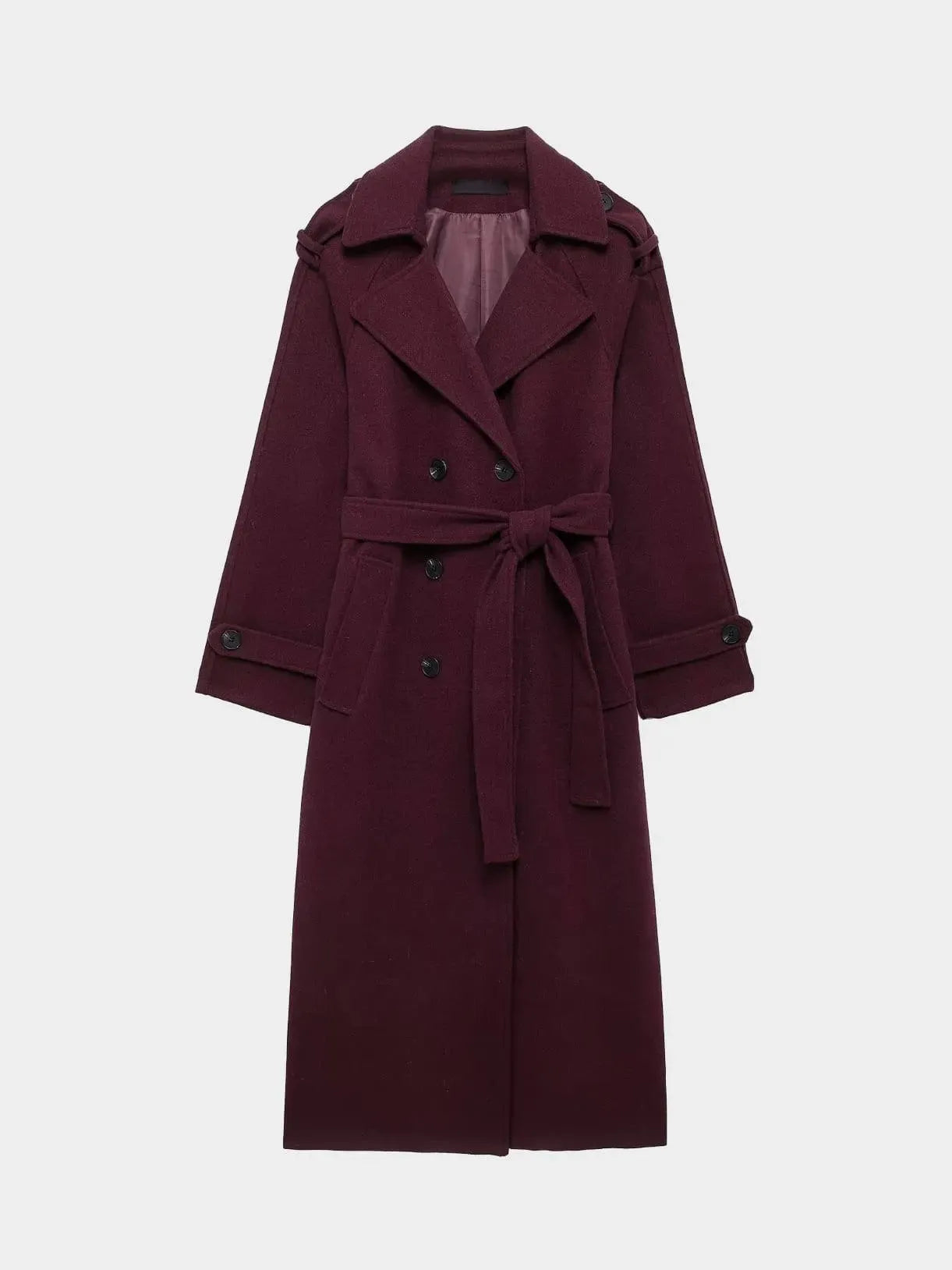Classic Bordeaux Trench Coat