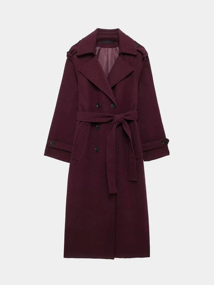 Classic Bordeaux Trench Coat