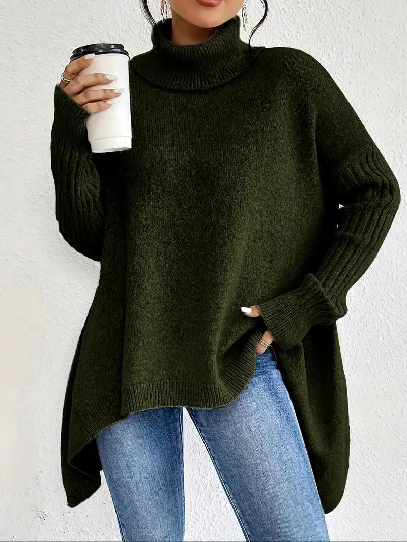 MANON | Soft Knit Asymmetrical High-Collar Sweater