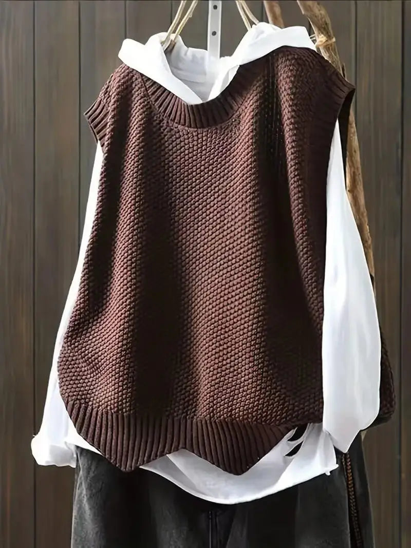Women's Sleeveless Crew Neck Sweater