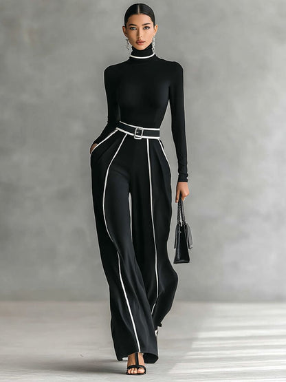 MAELLE | Stylish 2-Piece Sweater and High-Waisted Pants Set