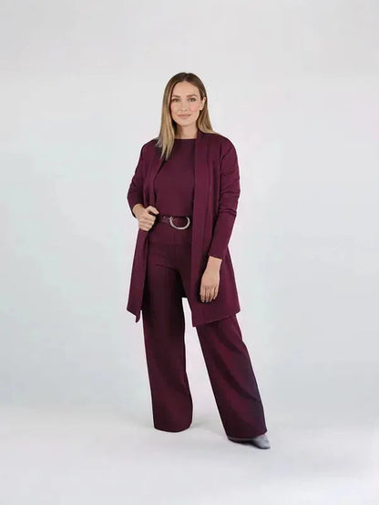 CLIONA | Stylish 3-Piece Stretch Knit Outfit