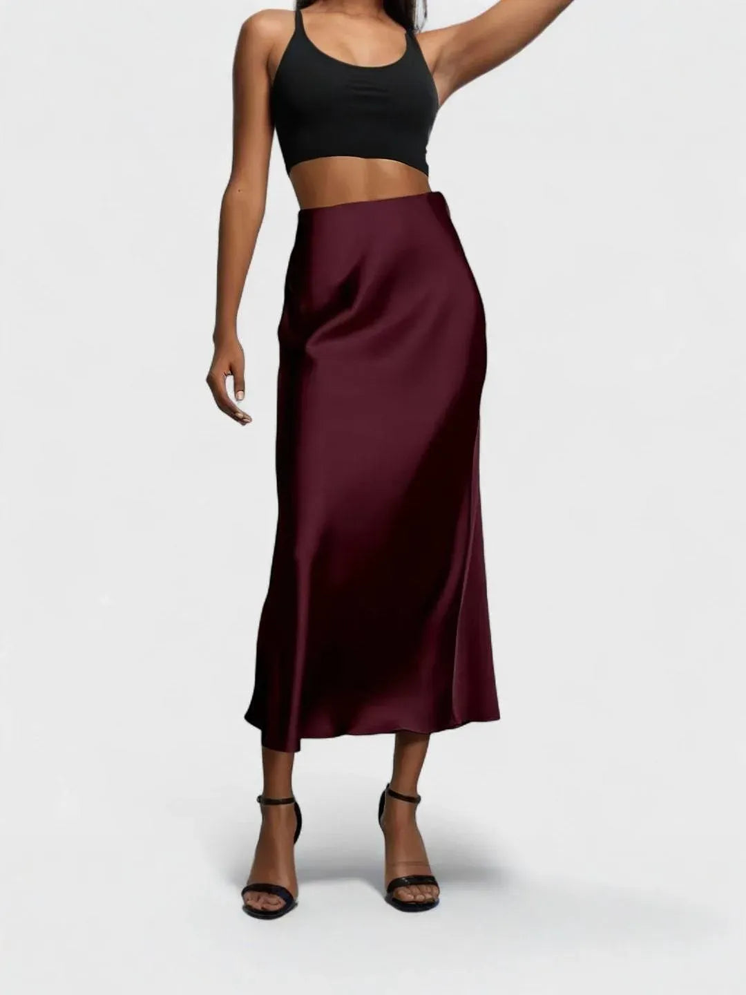 Midi Satin Skirt