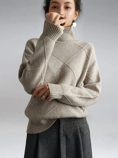 Stylish Women's Winter Turtleneck Sweater