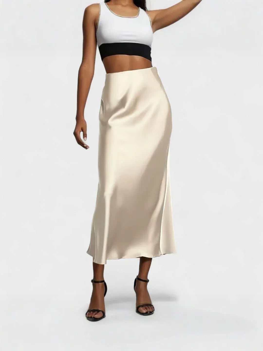 Midi Satin Skirt