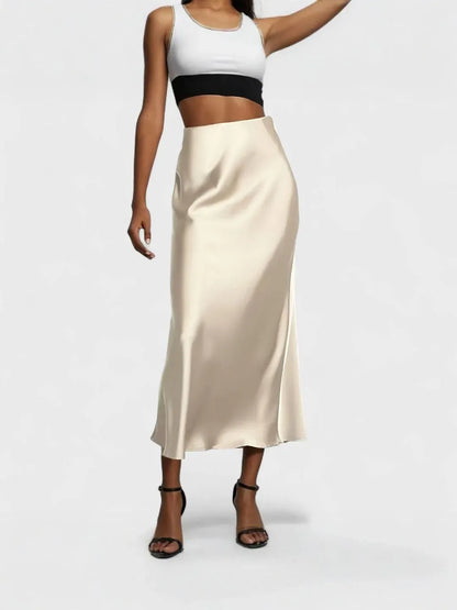 Midi Satin Skirt