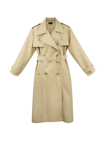 Long Sanded Cotton Trench Coat