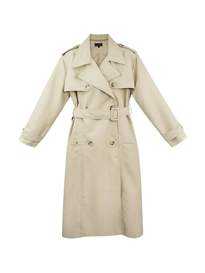 Long Sanded Cotton Trench Coat