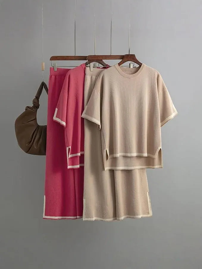 Stylish Ice Silk Short Sleeve Set