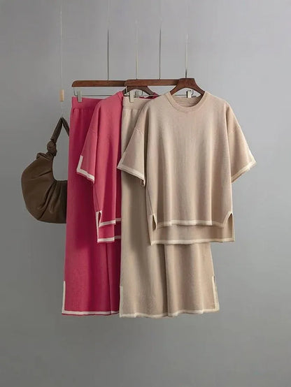 Stylish Ice Silk Short Sleeve Set