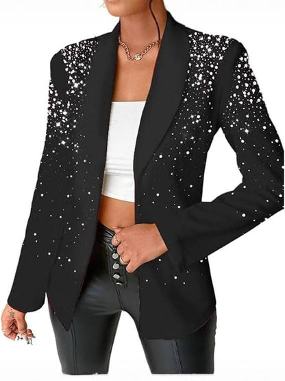 LILA | Chic Blazer with Pearl and Rhinestone Accents for a Sophisticated Style