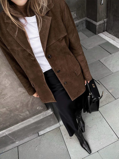 Suede Blazer Jacket