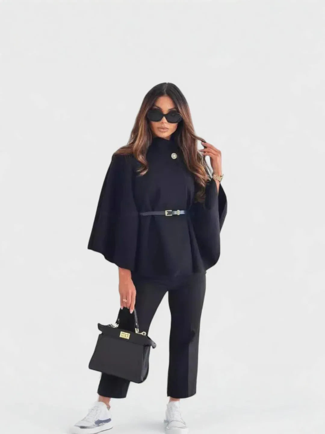 Stylish Butterfly Sleeve Jacket with Belt